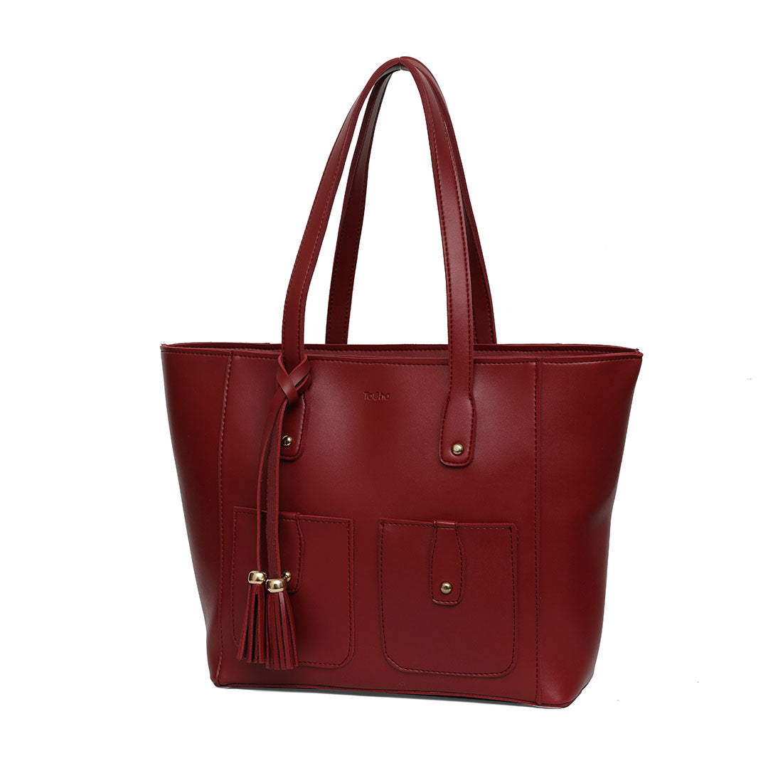 Signature Tote Bag - Maroon