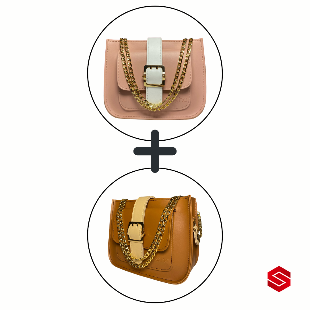 Tasha's (DUO DEAL) - ICONIC Crossbody (PINK + BROWN)