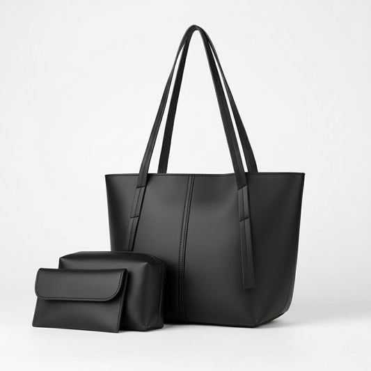 The Nara Tote (3pc Set) - Black