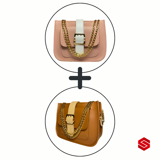 Tasha's (DUO DEAL) - ICONIC Crossbody (PINK + BROWN)
