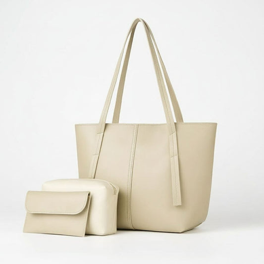 The Nara Tote (3pc Set) - Beige